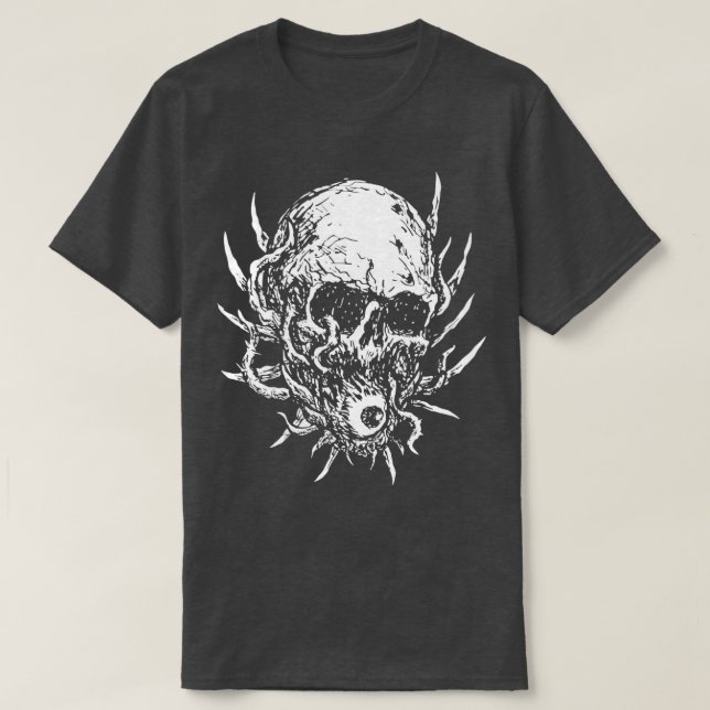 Camiseta Brutal Death Metal Eternal Sight Skull por KRAF (Frente do Design)
