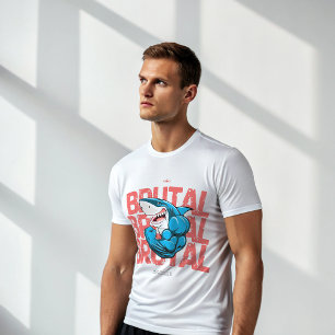 Camiseta BRUTAL Shark Gym   Bodybuild Alfa Selvage