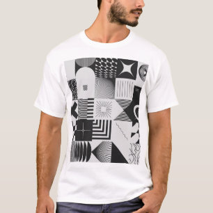 Camiseta Brutalismo Art: Padrões Geométricos Vintage