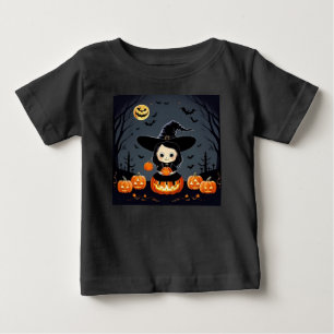 Camiseta Bruxa Adorável e Abóboras