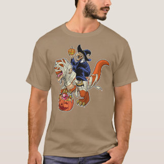 Camiseta Bruxa Andando Mummy Dinossaur T rex Halloween Engr