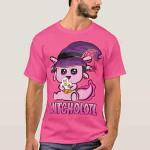 Camiseta Bruxa Axolotl Halloween Pumpkin Axolotl