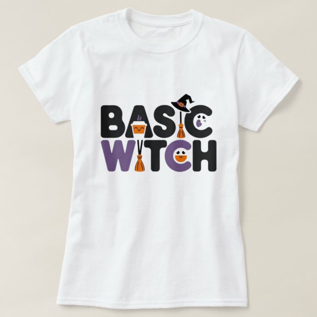 Camiseta bruxa básica (Frente do Design)