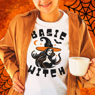 Camiseta Bruxa Básica Mãe Garota Estranhenta Mulheres no Di