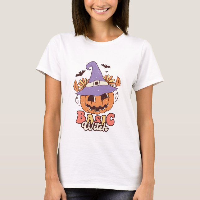 Camiseta Bruxa Básica Retroativa - Halloween (Frente)
