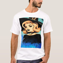 Bruxa Bonita Cercada Por Fumaça Azul