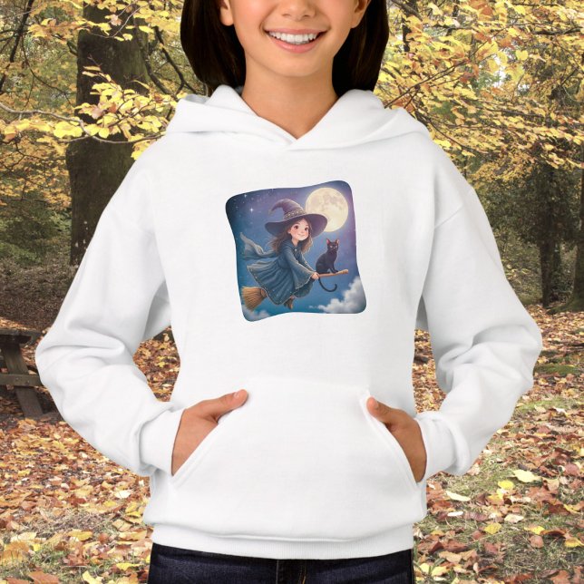 Camiseta Bruxa Bonita Com Hoodie Gato (Criador carregado)
