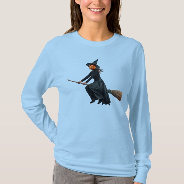 Camiseta Bruxa Cabeça de Abóbora (Frente)