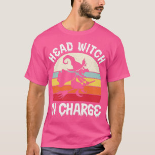 Camiseta Bruxa Cabeça No Comando Da Bruxa De Halloween Vint