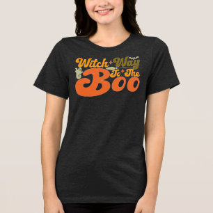 Camiseta Bruxa Caminho Para a Arte Boo Retro Halloween