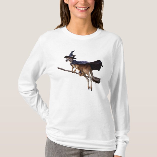 Camiseta Bruxa Canguru Engraçada (Frente)
