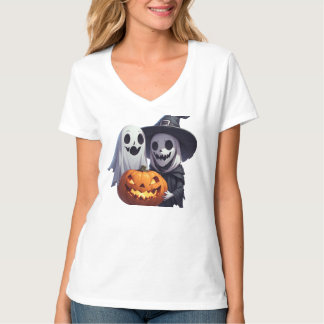 Camiseta Bruxa Cativante do Halloween Amigos Fantasmas 🧙♀