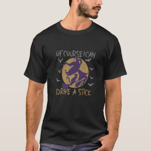 Camiseta Bruxa com gato em bhisend com morcego Piada Dito
