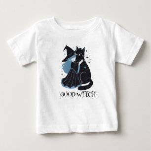 Camiseta bruxa com gato preto