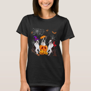 Camiseta Bruxa da Abóbora Engraçada Boston Terrier Cachorro