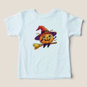 Camiseta Bruxa de Abóbora Voadora - Design das Crianças de
