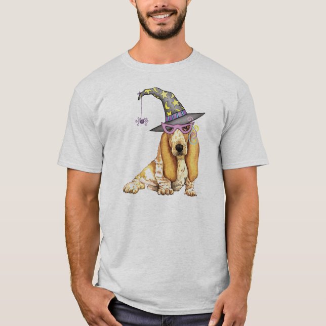 Camiseta Bruxa de Basset Hound (Frente)