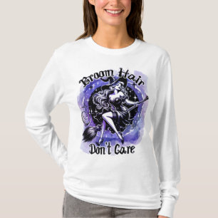 Camiseta Bruxa de Cabelo Vassoura Não Liga Halloween
