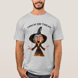 Camiseta Bruxa de Cartoon "Trick or Tratat"