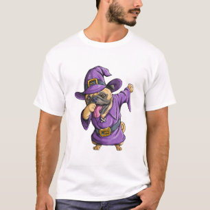 Camiseta Bruxa de Dabbing Pug Fofos Pug de Halloween Divert