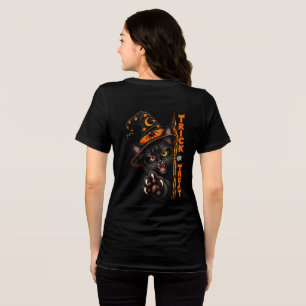 Camiseta Bruxa de Gato Preto Assustador Dia das Bruxas ou T
