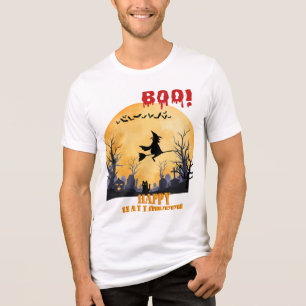 Camiseta "Bruxa de Halloween assustadora voando sobre Grave