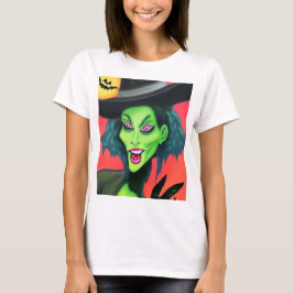 Camiseta Bruxa de Halloween Caprichosa