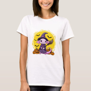 Camiseta Bruxa de Halloween de Axolote Fofo