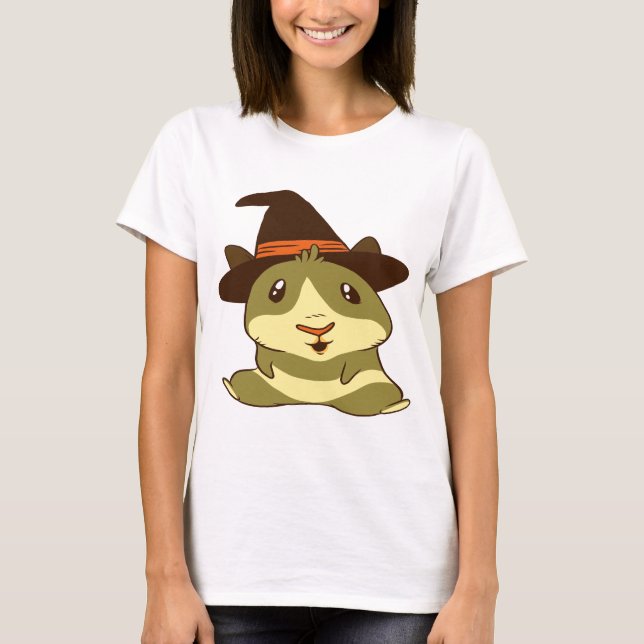 Camiseta Bruxa de Halloween de Suíno (Frente)