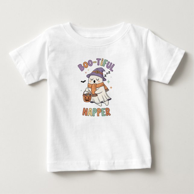 Camiseta Bruxa de Halloween Dormindo Fofa Fantasma Adormeci (Frente)