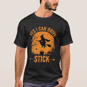 Camiseta Bruxa de Halloween Drive Stick Gráfico_1