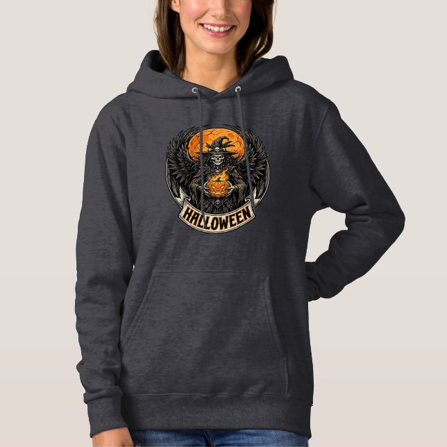 Camiseta Bruxa de Halloween Gótico Vintage (Frente)