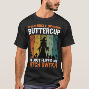 Camiseta Bruxa de Halloween Gráfico de Troca Abroche-se Bor