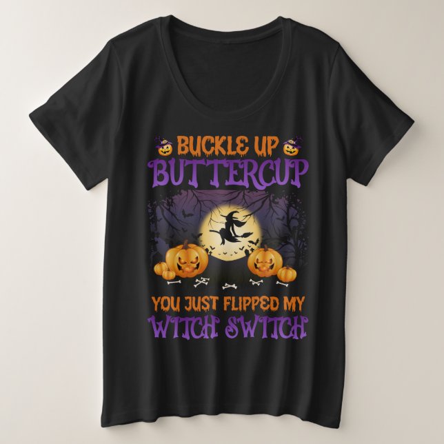 Camiseta Bruxa de Halloween Mudar Aperte-se Borboleta  (Frente do Design)