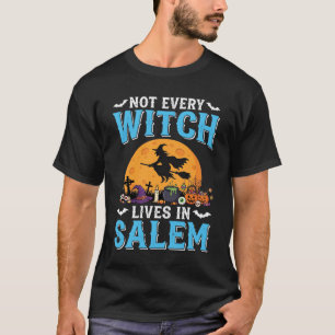 Camiseta Bruxa de Halloween Vive em Salem Vintage