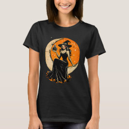 Camiseta Bruxa de Pin-Up - Halloween de Vintage