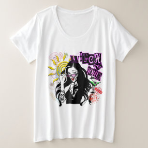 Camiseta bruxa de tamanho adicional