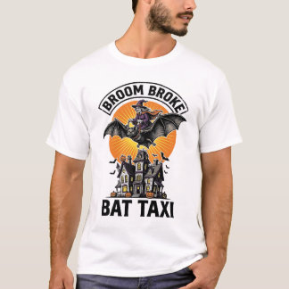 Camiseta Bruxa Divertida de Halloween Vassoura Quebrou Cava