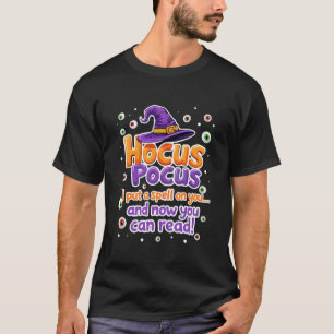Camiseta Bruxa do Dia das Bruxas Chapéu Professor Hocus Poc