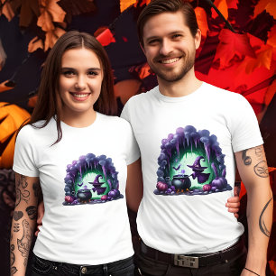 Camiseta Bruxa do Dia das Bruxas na Design da Caverna