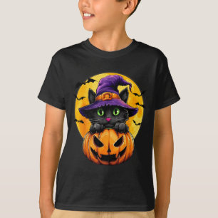 Camiseta Bruxa do Gato Preto Abóbora Morcegos Halloween Out