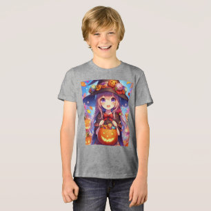 Camiseta Bruxa do Halloween do Anime Bonito