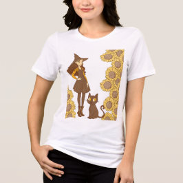 Camiseta “Bruxa do Halloween e Gata Bella+Canvas Tri-Blend 