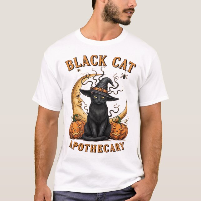 Camiseta Bruxa do Halloween e Lua & Abóbora Apothecary da G (Frente)
