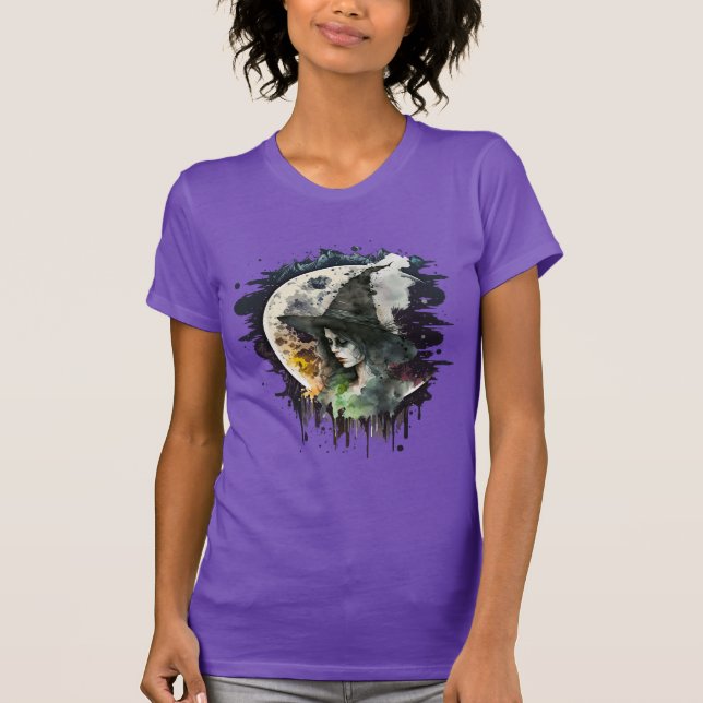 Camiseta Bruxa do Halloween e Lua Cheia (Frente)