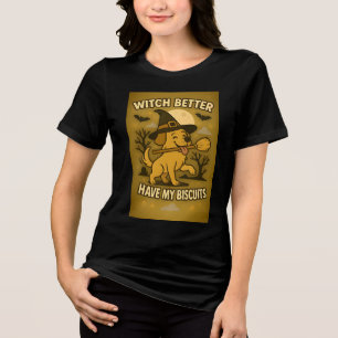 Camiseta Bruxa do Halloween Melhor Ter Meus Biscoitos Cacho
