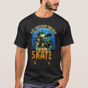 Camiseta Bruxa do Halloween Meu Vassoura Quebrou Então Agor