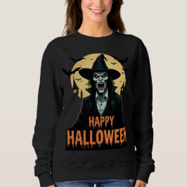 Camiseta Bruxa do Horror das Halloween com Olhos Vermelhos