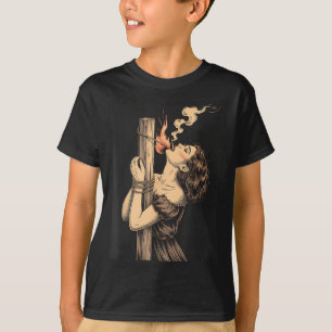 Camiseta Bruxa do Inferno satã com Chamas Cigarros Ocrua