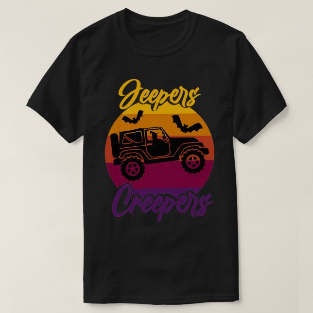 Camiseta Bruxa dos Caçadores de Jeepers no 4X4 Voando contr (Frente do Design)